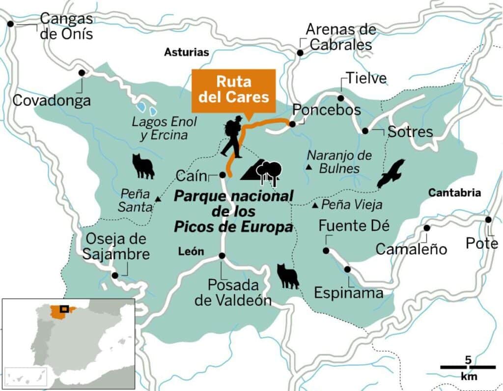 Picos de Europa Nemzeti Park térkép
