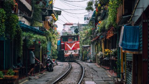 Vietnam Hanoi Vonat Utca