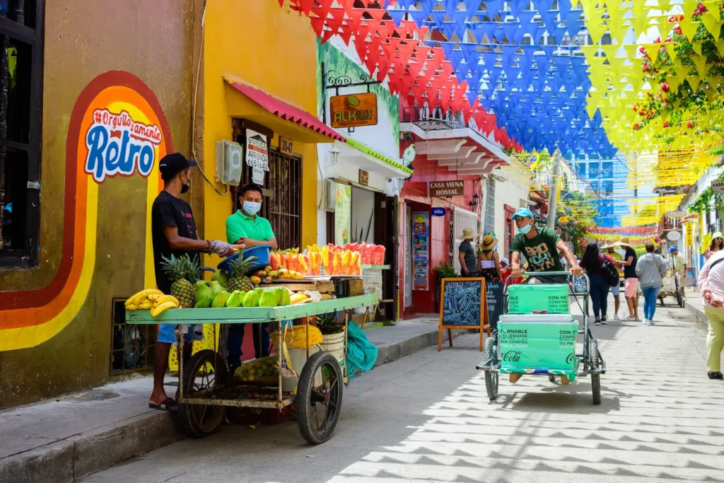 Bogotá utcai árus